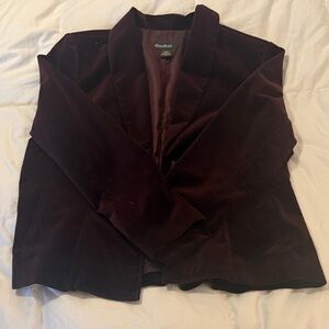 Eddie Bauer Women's Velvet Blazer - Rich Burgundy